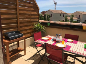 Appartement T3 duplex, piscine, Narbonne Plage